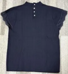 【未使用★美品】BEAMS HEART スタンカラーニットトップス ネイビー