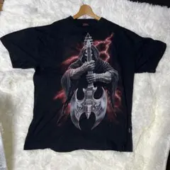 スカル ギター グラフィック Tシャツ ブラック sk8 y2k - メルカリ