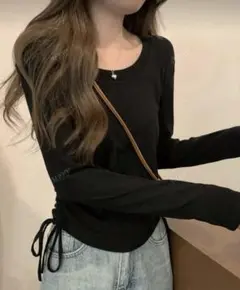 SHEIN スリムフィット ラウンドネック ドローストリング Mサイズ