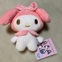 サンリオキャラクターズ がま口ポーチ　マイメロディ　チェックリボン