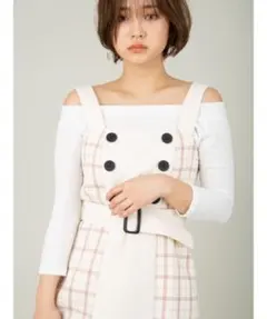 CECIL McBEE ワンピース チェック配色ジャンスカ