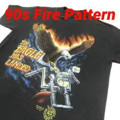90s ビンテージ ハーレー　Tシャツ 3D EMBLEM ファイヤーパターン