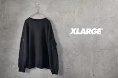 XLARGE ブラック スリーブジップ スウェット M ミリタリー調 ギミック