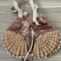 新品未使用‼️ジャマン・ピュエッシュ ラファイアビーズ　ブラウン 3way