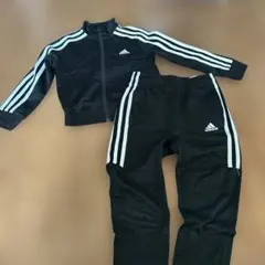 adidas ジャージ 上下セット ブラック 110cm