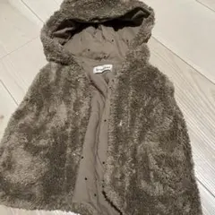branshes フード付きベスト 95cm未満 ブラウン