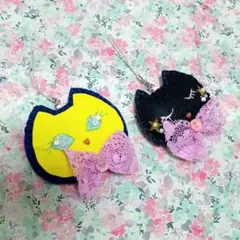 ハンドメイド ねこちゃんストラップ 2個セット