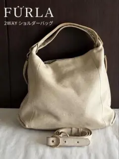 FURLA フルラ 2WAY ショルダーバッグ ベージュ レザー 保存袋付き