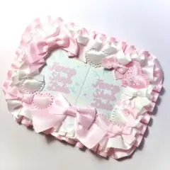 【226】B7 硬質カードケースデコ トレカケースデコ レースデコ【ピンク】