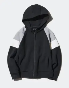 【美品】UNIQLOドライスウェットフルジップパーカ ブラック 150サイズ