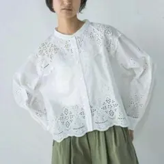 MAYSON GREY 綿100 刺繍ブラウス 白 レース コットン ゆったりのサムネイル