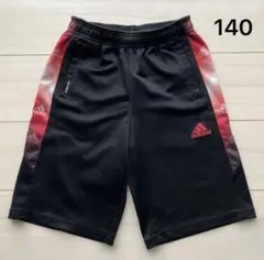 adidas アディダス ハーフパンツ ブラック レッド 140cm