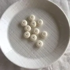 no.78 円盤　クリームホワイト　アクリルビーズ　スペーサー　10個