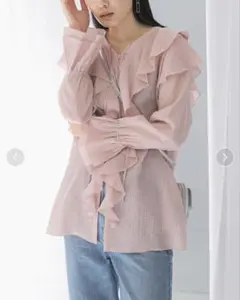URBAN RESEARCH ROSSO ラッフルデザインブラウス