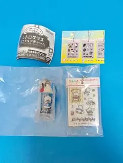 あひるのぺっくる　キラキラシール風チャーム　レトログラスミニチュアチャーム　2点