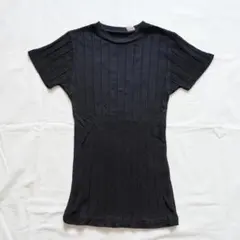YOUNG & OLSEN Tシャツ 半袖 リブ クルーネック 黒・ブラックのサムネイル