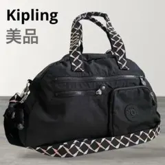 美品 Kipling キプリング 2way ロガーヌ 2WAYショルダーバッグ黒のサムネイル
