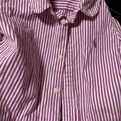 Ralph Lauren 長袖シャツ ワンピース紫と白ストライプ