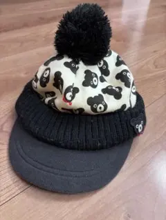 ダブルビー ミキハウス ニット帽 ポンポン付き ベビーキャップ SSサイズ