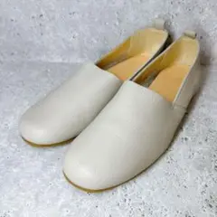美品 ENあしながおじさん レザー スリッポン フラットシューズ 073