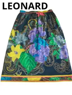 [LEONARD]レオナールスカート白地に花柄L クリーニング済 LEONARD]レオナールスカート白地に花柄L クリーニング済 楽天