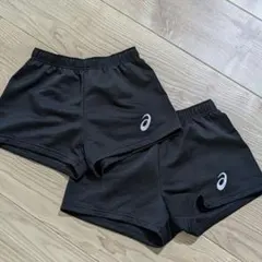 アシックス　バレーボール ゲームパンツ 黒 Sサイズ 2枚セット