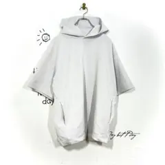 グローバルワーク 半袖パーカー(M)エアークッション グレー ドライスウェット