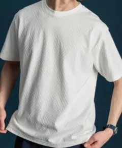 THE SHOP TK リンクスジャカード半袖Tシャツ オフホワイトのサムネイル