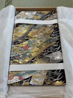 ま*さ様 23号 京風 新金箔絹目 龍虎金屏風 へり付 - メルカリ
