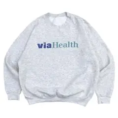 90sヴィンテージ・スウェット 企業物 ポップロゴ アッシュグレーXL