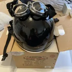 OGK半帽キャップ　PF-4X ブラック ゴーグル付き　BIG SIZEのサムネイル