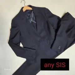 any SIS エニィスィス　レディースパンツスーツ、グレーストライプ