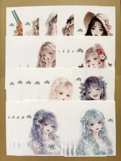 【C】cotton melody様　人物ステッカー　夏　おすそ分け　24枚