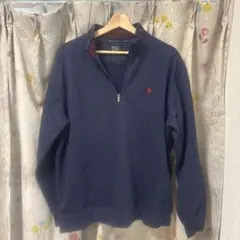 Polo ネイビー ハーフジップ トレーナー