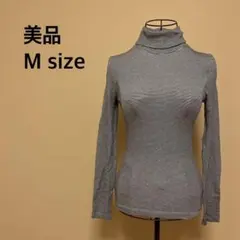 【美品】ボーダー/タートルネック/長袖/細ボーダー/黒/白/薄手/インナー