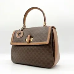 【CELINE】ハンドバッグ　マカダム柄　PVC ダークブラウン