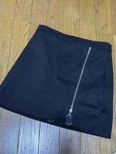 黒いジッパータイトスカート ミニスカート