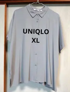 ★UNIQLO ★レーヨン半袖シャツ グレー XL