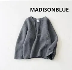 MADISONBLUE 美品 深Vネックリブウールプルオーバー グレー