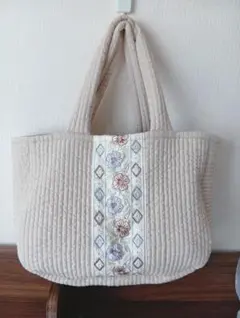ヌビバッグ インド刺繍 ハンドバッグ 大人可愛い 韓国風 ハンドメイド（A659のサムネイル