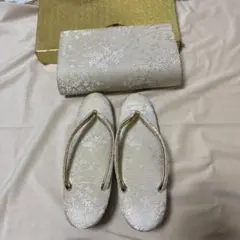 草履と花柄クラッチバッグのセット