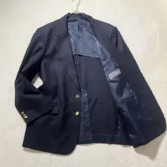 紺ブレ メンズ テーラードジャケット 金ボタン 100BE6 ネイビー 古着