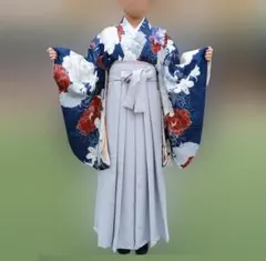 紺色花柄　袴 150cm 入学式 卒業式
