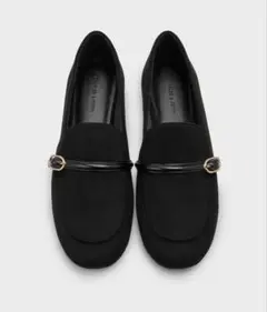 Charles&keith ブラックスエードローファー