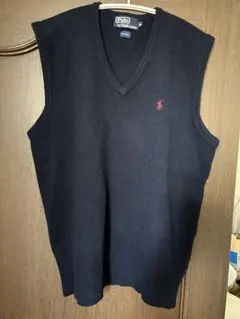 ポロラルフローレンニットベストネイビー高校生