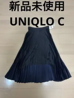 【新品未使用】ユニクロC　プリーツカラーブロックスカート　ブラック　Sサイズ