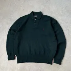 Polo by Ralph Lauren ニットポロシャツ ロゴ 緑