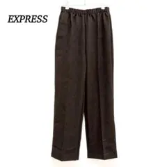 新品 EXPRESS スラックス【L】ウエストゴム 裏起毛 あったか素材 日本製