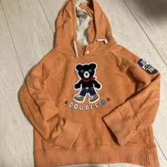 ミキハウスDOUBLE.B クマ刺繍トレーナー オレンジ110