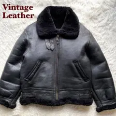 美品✨90's リアルムートン　レザージャケット　B-3 本革　ボア　黒　M